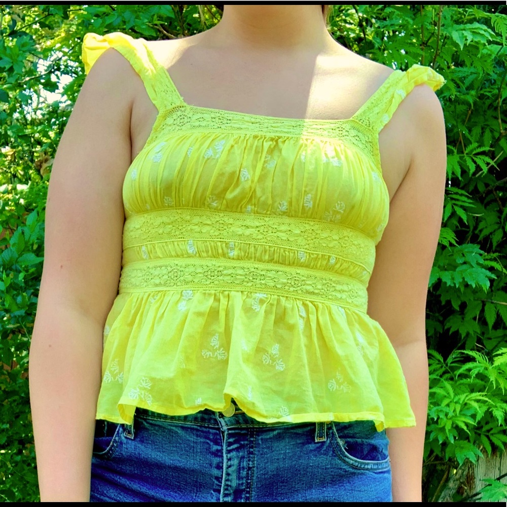 FREE PEOPLE Delicate Embroidered Tank